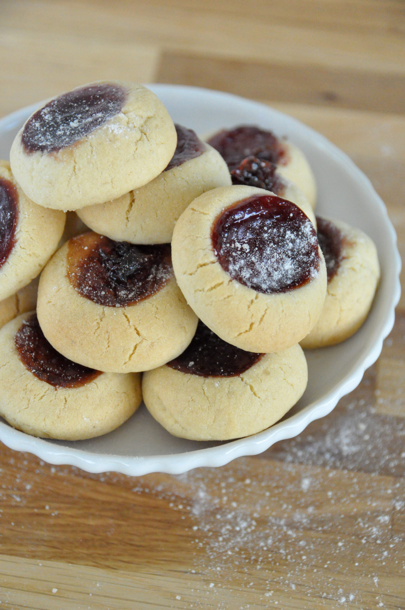 Valentine’s Day Almond Thumbprint Cookies