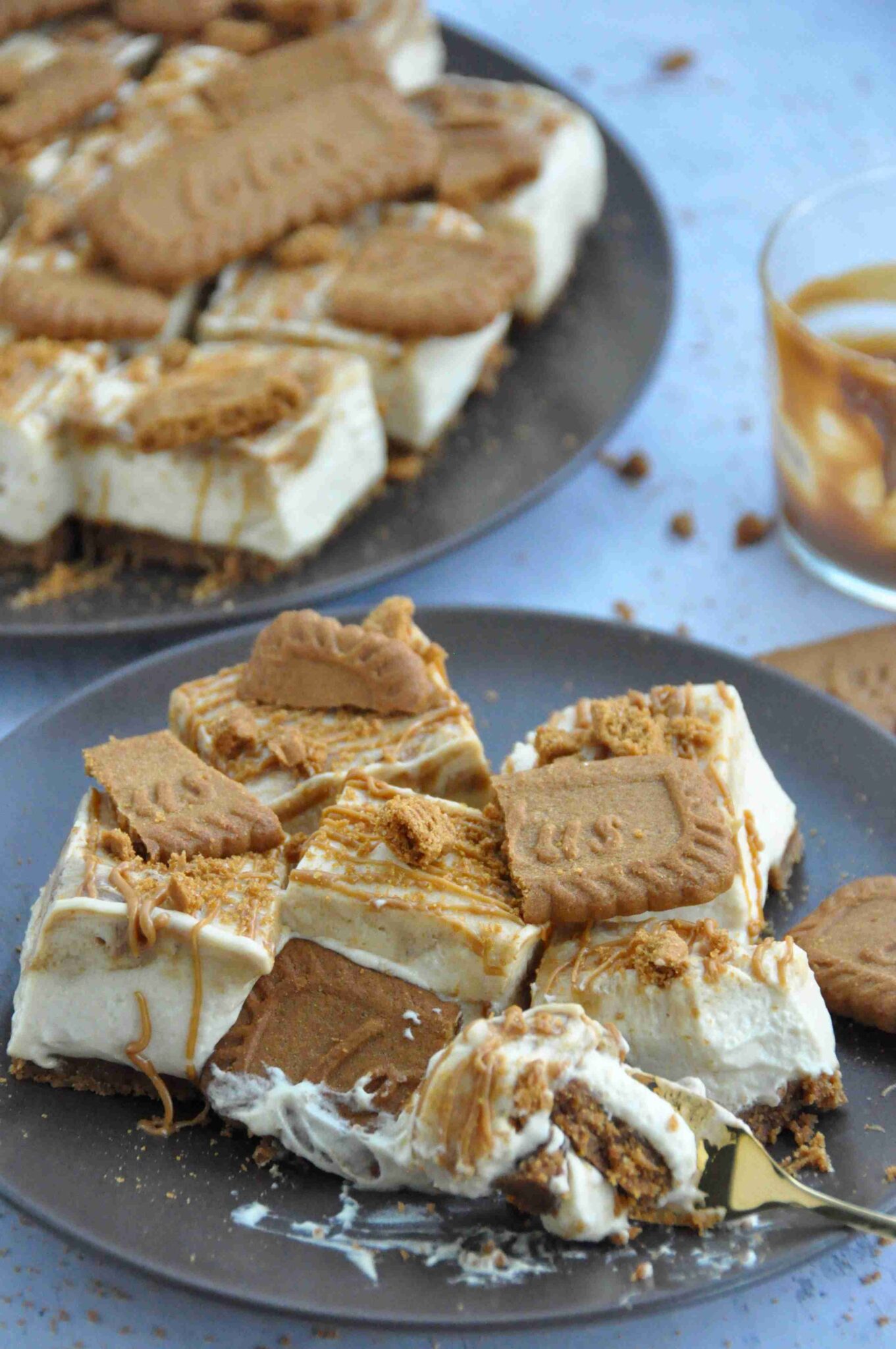 No-Bake Biscoff Cheesecake Bars - Crazy Kitchen