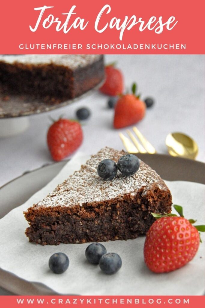 Torta Caprese, Stückchen mit Beeren